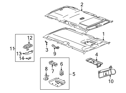 2003 Hummer H2 Sunroof Diagram 1 - Thumbnail