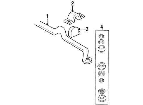 1999 Buick Riviera Front Suspension Components, Lower Control Arm, Stabilizer Bar Diagram