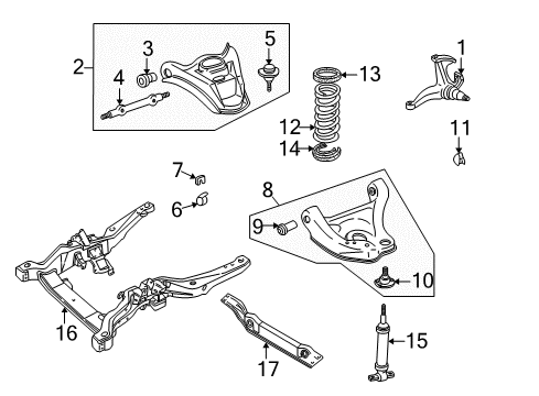 1987 GMC Safari Front Suspension, Control Arm Diagram 1 - Thumbnail