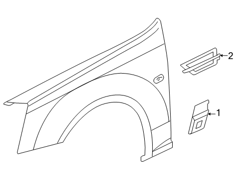 2010 Cadillac STS Ornament Assembly, Front Fender Diagram for 25892841