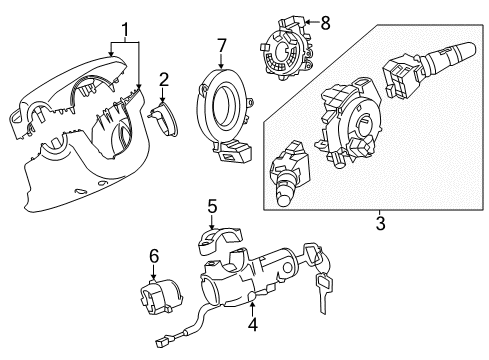 2017 Chevy City Express Cylinder Kit,Lock (W/ Keys) Diagram for 19317989