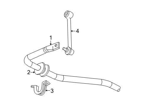 2011 Cadillac Escalade EXT Stabilizer Bar & Components - Rear Diagram