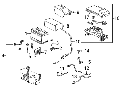 2016 Buick Regal Cable Assembly, Battery Negative Diagram for 84004725