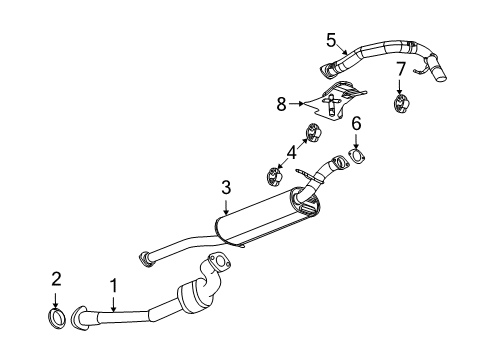 2009 Hummer H3T Seal,Exhaust Manifold Pipe Diagram for 15105884