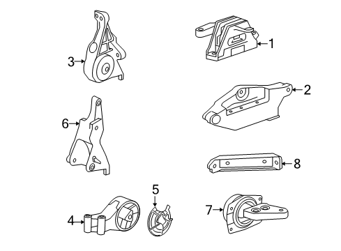 2017 Cadillac XTS Engine & Trans Mounting Diagram