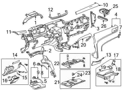 2018 Cadillac XTS Applique Assembly, Instrument Panel Trim Plate *Graphite Sapp Diagram for 84164734