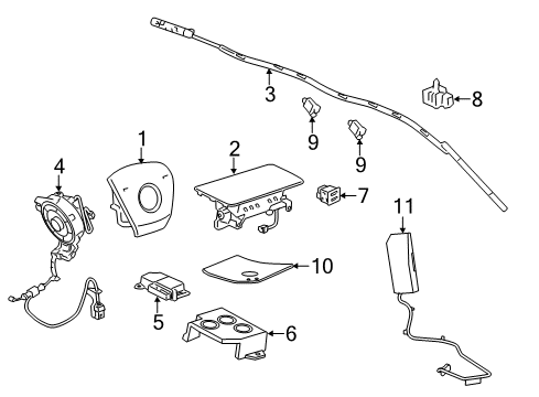 2014 GMC Sierra 2500 HD Airbag Assembly, Steering Wheel *Titanium Diagram for 22911398