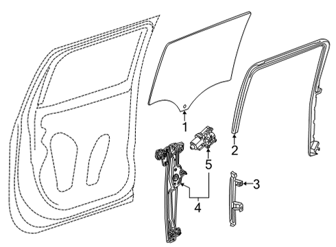 2022 GMC Sierra 3500 HD Front Door Glass & Hardware Diagram 5 - Thumbnail