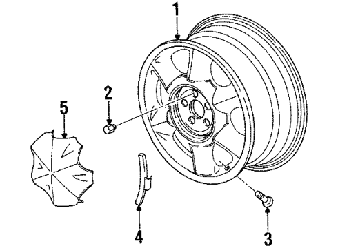 1997 Oldsmobile Aurora Wheels, Covers & Trim Diagram