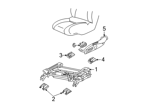 2002 Buick Regal Cover, D/P Seat Inner Adjuster Rear Finish *Black Diagram for 10314763