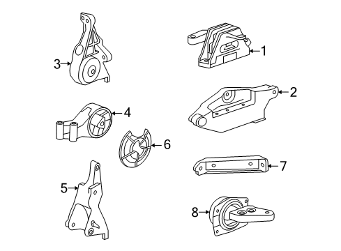 2014 Buick LaCrosse Engine & Trans Mounting Diagram 1 - Thumbnail