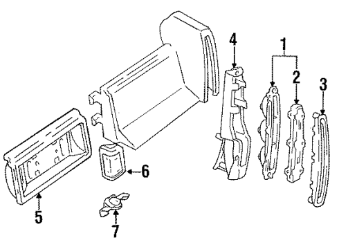 1990 Cadillac DeVille Tail Lamps, Backup Lamps, License Lamps Diagram