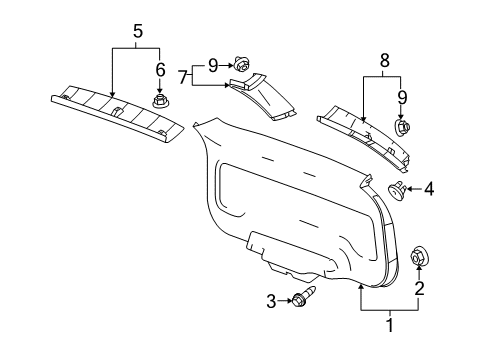 2006 Chevy Equinox Interior Trim - Lift Gate Diagram