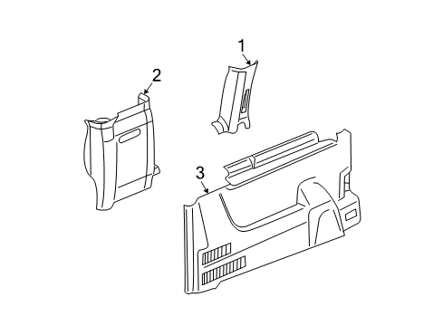 2014 Chevy Express 3500 Interior Trim - Body Side Panel Diagram 1 - Thumbnail