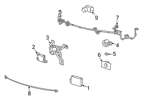 2023 Cadillac CT4 HARNESS ASM-FRT OBJECT ALARM SEN WRG Diagram for 86801290