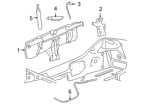 2006 Pontiac G6 Cylinder Assembly, Roof Retractable Panel Stowage Co Diagram for 10364463