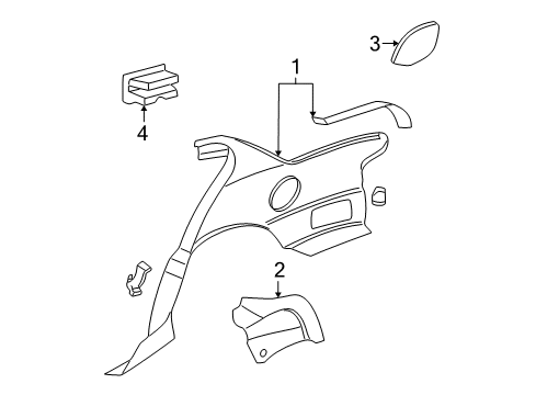 2003 Oldsmobile Alero Quarter Panel & Components Diagram