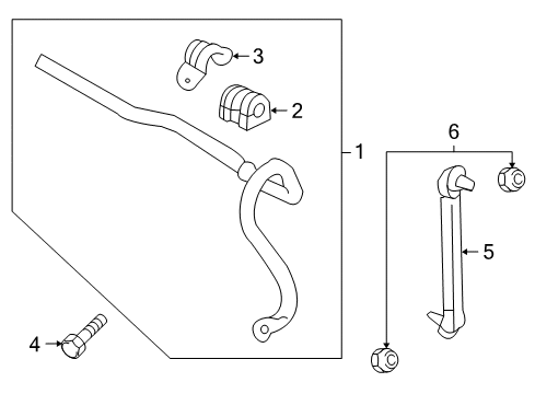 2015 Buick Encore Stabilizer Bar & Components - Front Diagram