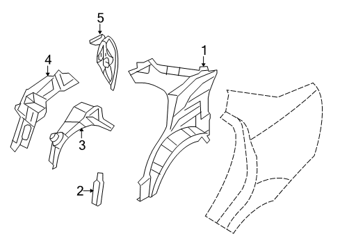 2008 Chevy Aveo Panel Asm,Rear Wheelhouse Inner Diagram for 96970018