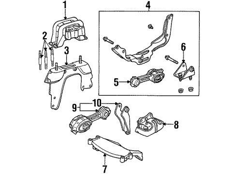 1998 Saturn SL Bracket Asm,Engine Mount Diagram for 21010960