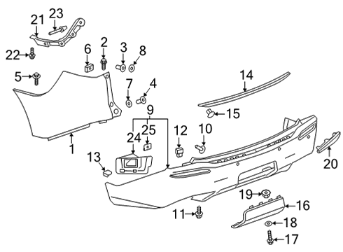 2024 Buick Enclave Bumper & Components - Rear Diagram