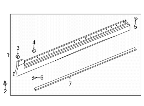 2020 Buick Encore GX Exterior Trim - Pillars Diagram