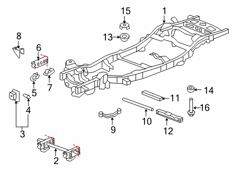 2010 GMC Yukon Cushion,Body Bolt Upper *Pink Diagram for 15201794