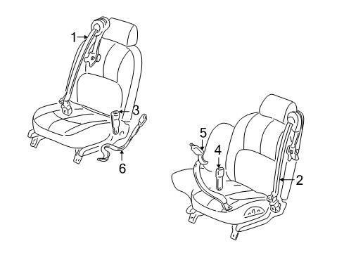 2005 Pontiac Bonneville Seat Belt Diagram 1 - Thumbnail