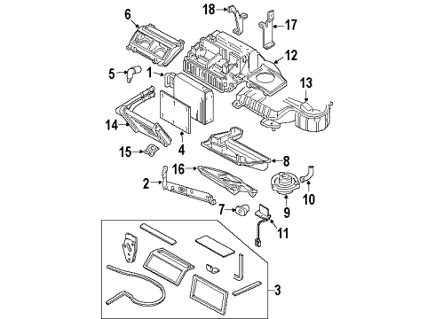 1998 Oldsmobile Silhouette A/C Evaporator & Heater Components Diagram