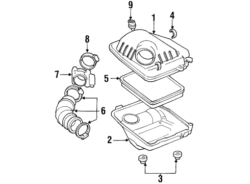 2001 Oldsmobile Intrigue Housing Assembly, Air Cleaner Lower Diagram for 12554960