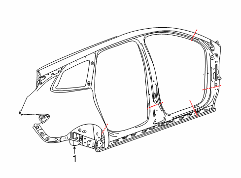 2022 Buick Enclave Panel Assembly, Body Si Otr Diagram for 84689016