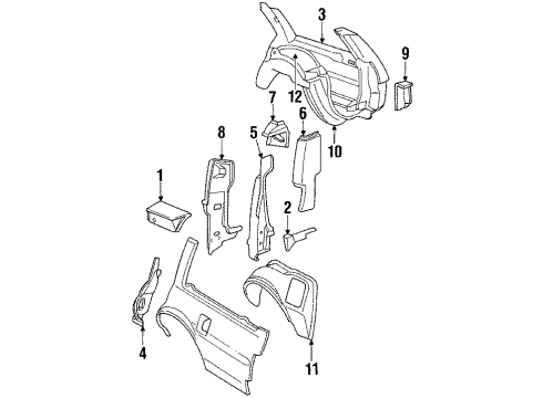 1987 Buick Electra Inner Structure - Quarter Panel Diagram