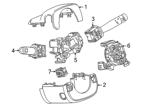 2023 Cadillac CT4 Shroud, Switches & Levers Diagram