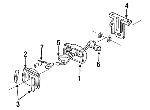 1991 Oldsmobile Cutlass Supreme Fog Lamps Diagram 1 - Thumbnail