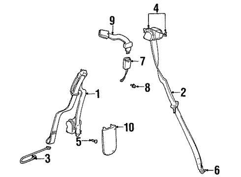 2000 Saturn SC2 Front Seat Belts Diagram