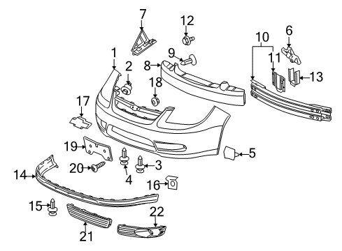 2005 Chevy Cobalt Front Bumper Diagram 2 - Thumbnail