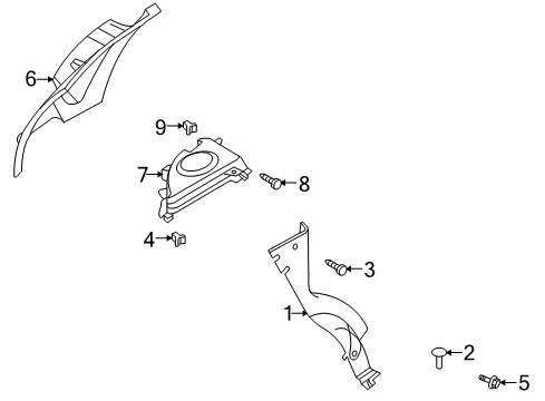 2010 Pontiac G3 Trim Asm,Quarter *Black Diagram for 96447975