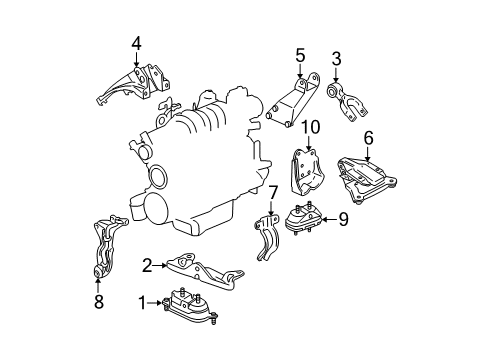 2005 Buick LaCrosse Engine & Trans Mounting Diagram 2 - Thumbnail