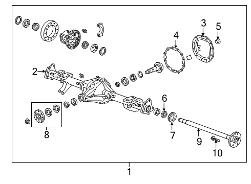 2021 Chevy Silverado 1500 Axle Housing - Rear Diagram 1 - Thumbnail