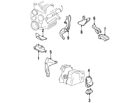 1996 Oldsmobile Cutlass Supreme Engine & Trans Mounting Diagram