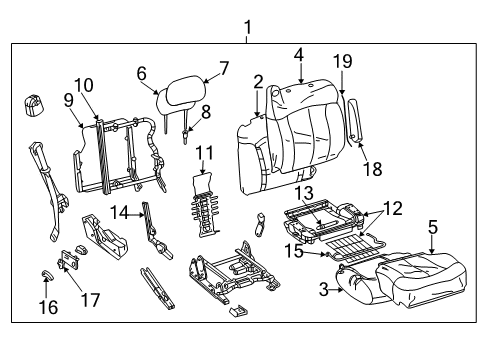 2000 GMC Yukon XL 2500 Front Seat Components Diagram 5 - Thumbnail