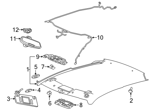 2022 Chevy Camaro Cover, Sunshade Retainer Bolt *Gray R Diagram for 23165014