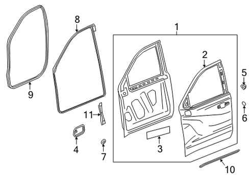 2022 Chevy Silverado 2500 HD Door & Components Diagram