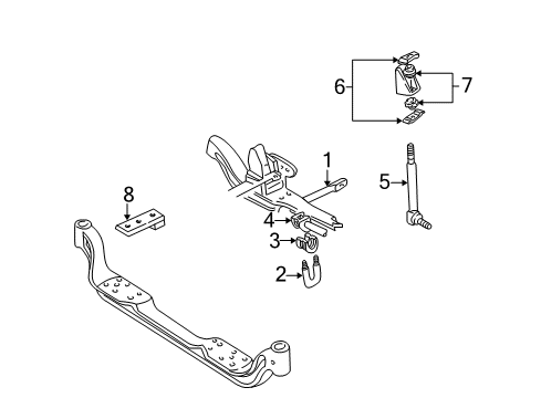 1997 GMC K3500 Stabilizer Bar & Components - Front Diagram 1 - Thumbnail