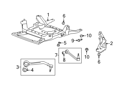 2012 Chevy Camaro Front Suspension Components, Lower Control Arm, Stabilizer Bar Diagram