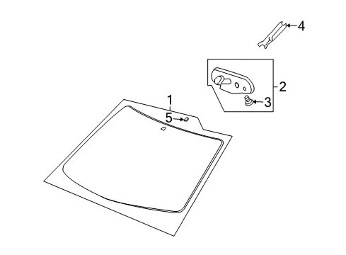 2008 Saturn Outlook Windshield Glass Diagram