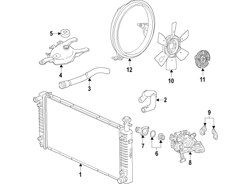 2018 Chevy Express 3500 Cooling System, Radiator, Water Pump, Cooling Fan Diagram