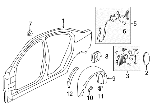 2015 Chevy Caprice Quarter Panel & Components Diagram