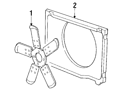 1988 Chevy R20 Shroud,Radiator Fan Upper Diagram for 15522748