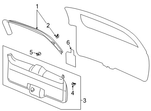 2003 GMC Envoy XL Deflector Assembly, Lift Gate Water Diagram for 15178888